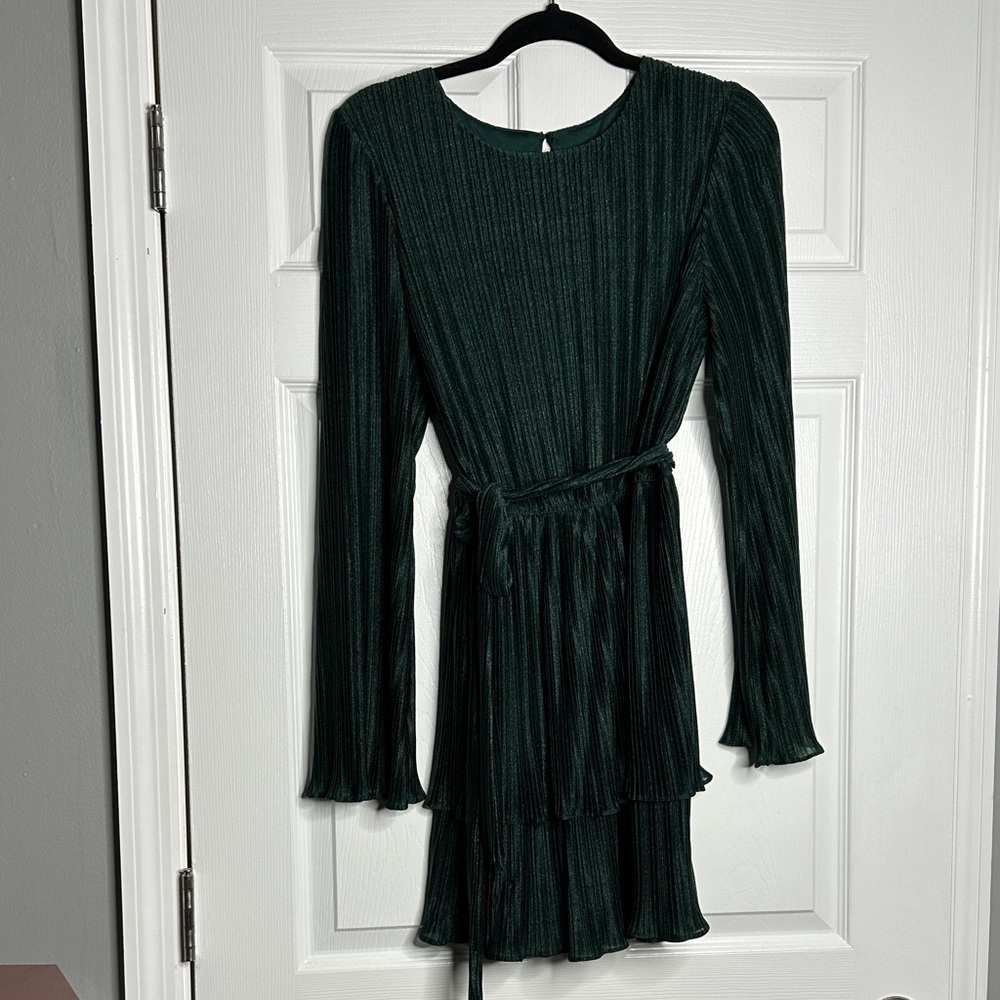 City Studio Dark Green Long Sleeve Dress